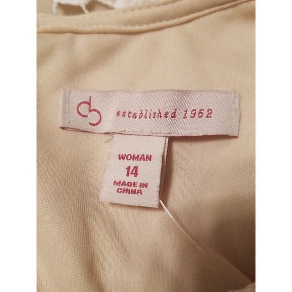 Dressbarn CB Established 1962 Size 14 White Beige Floral Lace Sleeveless Dress - Picture 5 of 7